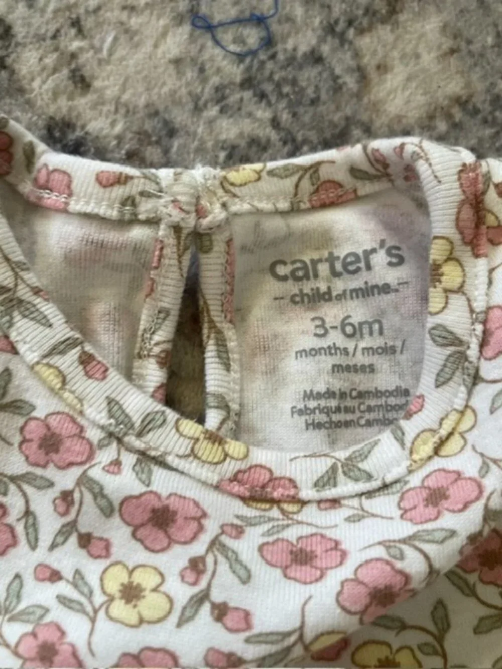 Carter's Child of Mine Baby Girl 3-6 Months Floral Watermelon Dress Romper